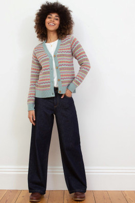 Wareham Womens 100% Cotton Wide Leg Denim Jeans - Navy