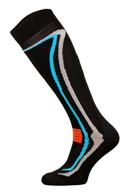 Unisex Knee High Merino Wool Ski Socks - Black