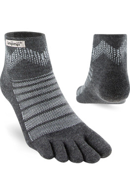 Outdoor Mid-Weight Merino Wool Mini-Crew Toe Socks - Slate Grey
