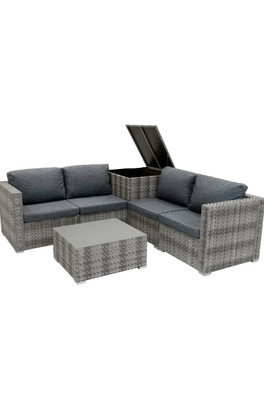 Rattan Modular 6 Piece Furniture Set - Grey