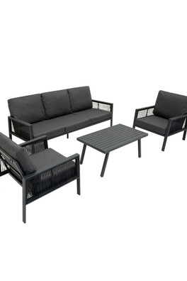Aluminium 4 Piece Sofa Set - Grey