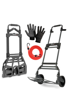 Sack Truck 150kg Heavy-Duty Folding Aluminium - Black