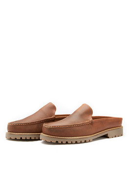 Hart Mens Premium Leather Mules - Tan
