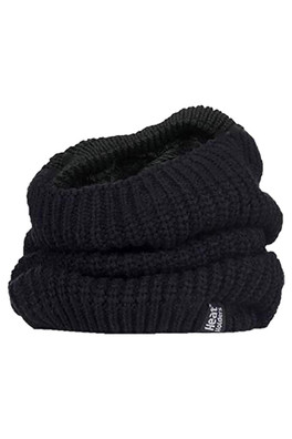 Womens Winter Fleece Lined Thermal Neck Warmer - Black