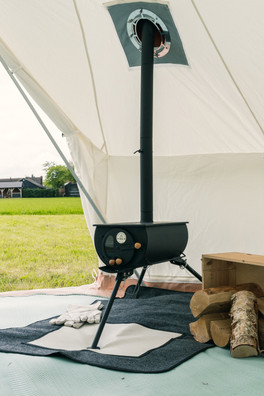 Wood Burning Stove for Bell Tent + Gloves & Bag - Black