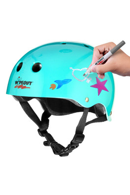 Dry Erase Kids Bike Helmet - Teal