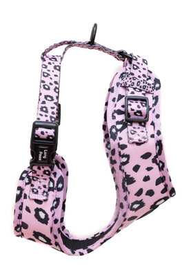 Funk The Dog Padded Harness - Pink Leopard