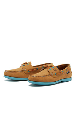 Pippa II G2 Womens Leather Boat Shoes - Tan/Turquoise
