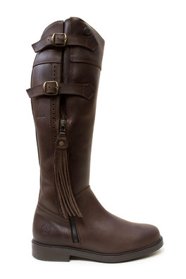 Lucianna Womens Leather Tassel Boots - Brown