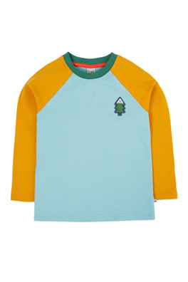 Kids 100% Organic Cotton Leo Raglan Top - Lichen/Wild
