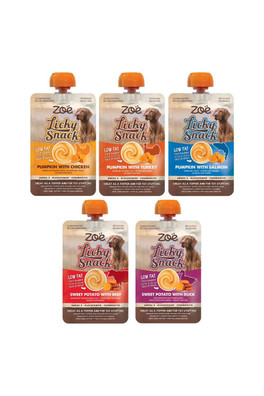 Zoe Licky Snack Dog Treat Paste 85g Bundle Mix x5 - Orange