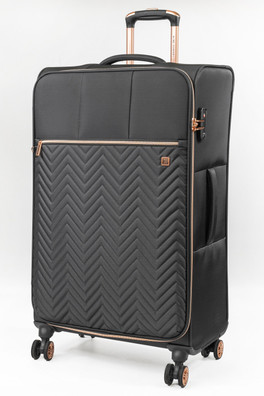 Biella Soft Shell Suitcase Lightweight Luggage - Black