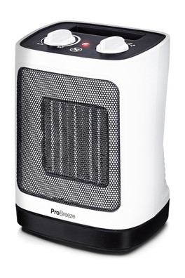 Caravan Mini Fan Heater with Automatic Oscillation - White
