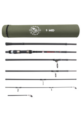 S MID Predator Carp Travel Fishing Rod & Case - Black