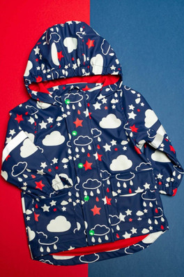 Weather Baby/Kids Colour Changing Raincoat - Blue/White/Red