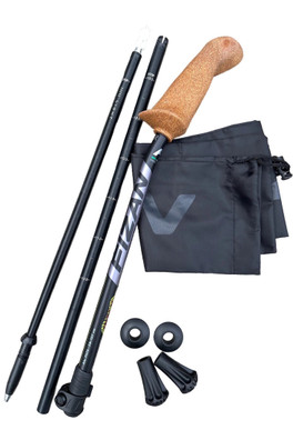 Xplorer Total Body Walking Travel Poles 90cm-130cm - Black