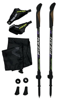 Fizan R-Evolution Nordic Walking Poles 100cm-130cm - Black