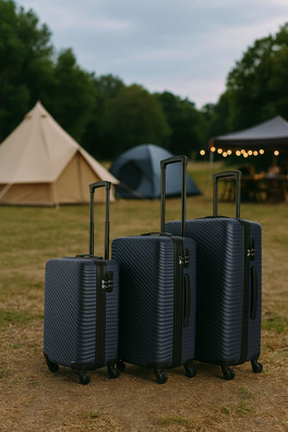 3 Piece Hard Shell Luggage Suitcase Set - Navy