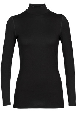 Merino Wool 260 Womens Turtle Neck L/S Base Layer - Black