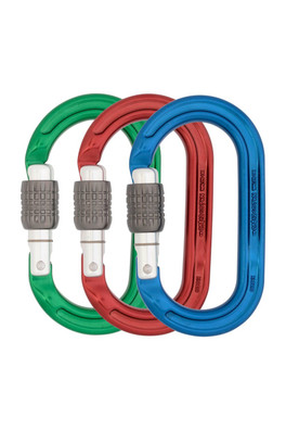 Ultra O Screwgate Karabiner 3-pack - Lime/Grey/Orange