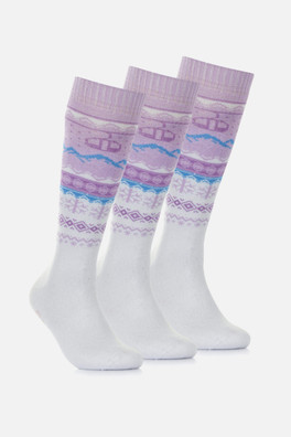 Pro Tech Plus Womens Ski Sock 3 Pack - Ice Lilac