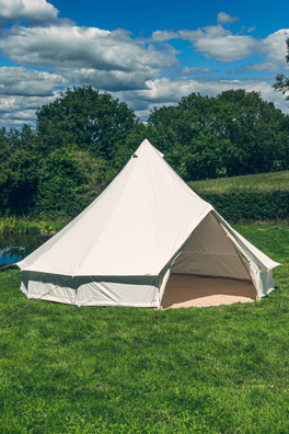 4m Polycotton Bell Tent + Zipped PVC Groundsheet - White