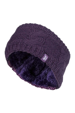 Womens Fleece Lined Thermal Ear Warmer Headband - Purple
