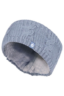 Womens Fleece Lined Thermal Ear Warmer Headband - Dusky Blue