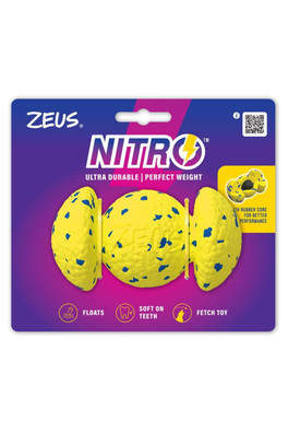 Zeus Nitro Weighted Grip Ball Dog Toy - Yellow
