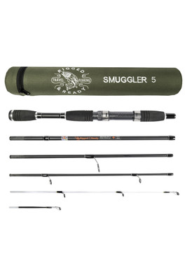 Smuggler 5 Compact Travel Fishing Rod & Case - Black