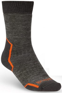 Explorer Mens Heavyweight Merino Comfort Crew Sock - Anthrcite Grey/Orange