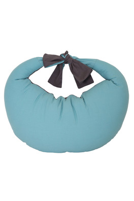 Baby Feeding Pillow - Charcoal and Reef Blue