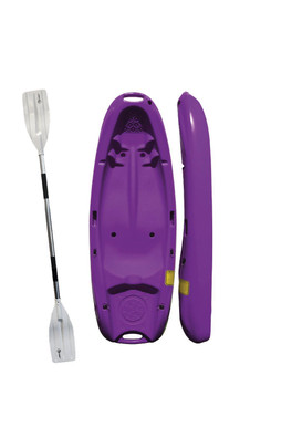 Junior Sit-on-Top Kayak with Paddle - Purple