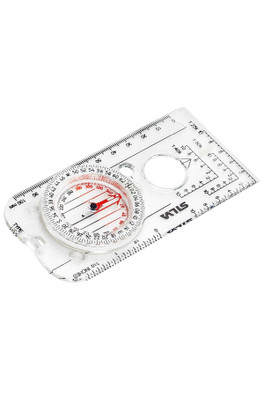 Baseplate Compass Military Navigation with Lanyard - Silver