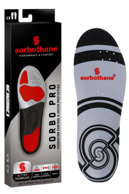 Sorbo Pro Unisex Total Control Insole - Grey, Black, Red
