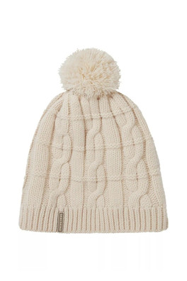 Hemsby Unisex Waterproof Cable Knit Bobble Hat - Cream