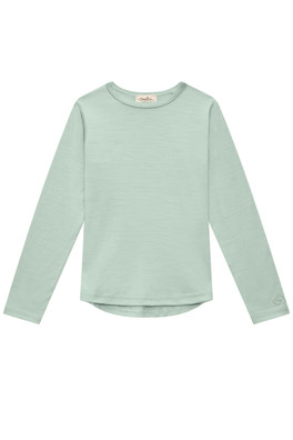 Kids Long Sleeve Merino Top - Sage Green