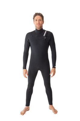 Merino Insulator Series 4/3 Mens Chest Zip Steamer - Black