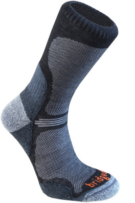 Ultra Light Mens T2 Merino Performance Hiking Crew - Black/Heather Grey