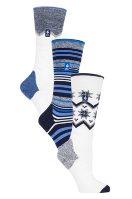 3 Pairs Ultra Lite Ladies Long Thermal Ski Socks - Mix 1