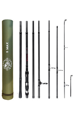 S Max Predator Compact Multiuse Travel Fishing Rod - Black