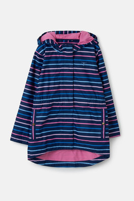 Charlotte Kids Waterproof Parka - Blue Pink Stripe
