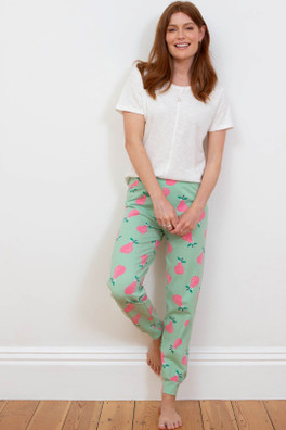 Lyme Womens 95% Organic Cotton Cuffed Loungers - Pear-Fect