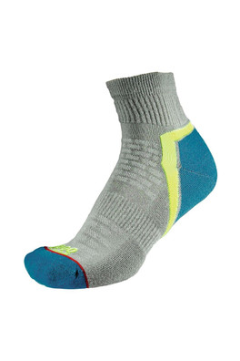 Ladies Activ QTR Repreve Ankle Socks - Silver / Teal