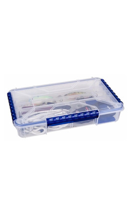 Ultimate Tuff Tainer Open Fishing Tackle Box - Clear