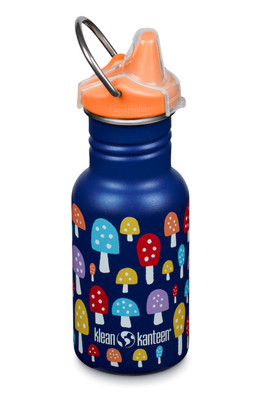 Kids Classic 355ml Water Bottle Sippy Cap - Mushrooms