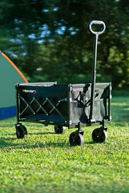 70L Folding Camping Trolley Festival Wagon Beach - Black
