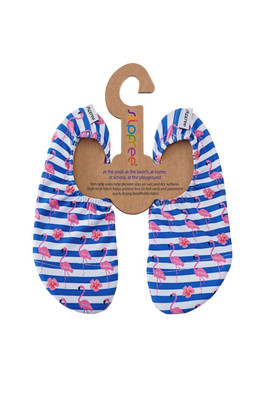 Stripe Kids Non-slip Swim Shoes - Stripe with Flamingos