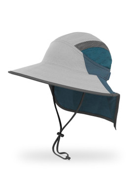 Ultra Adventure Kids UPF 50+ Hat with Neck Cape - Pumice/Horizon
