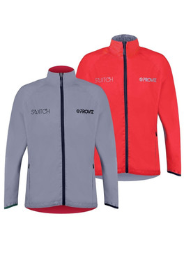 Switch Mens Reflective Reversible Cycling Jacket - Red